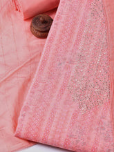 Neck Embroidery Linen Unstitched Suit With Dupatta